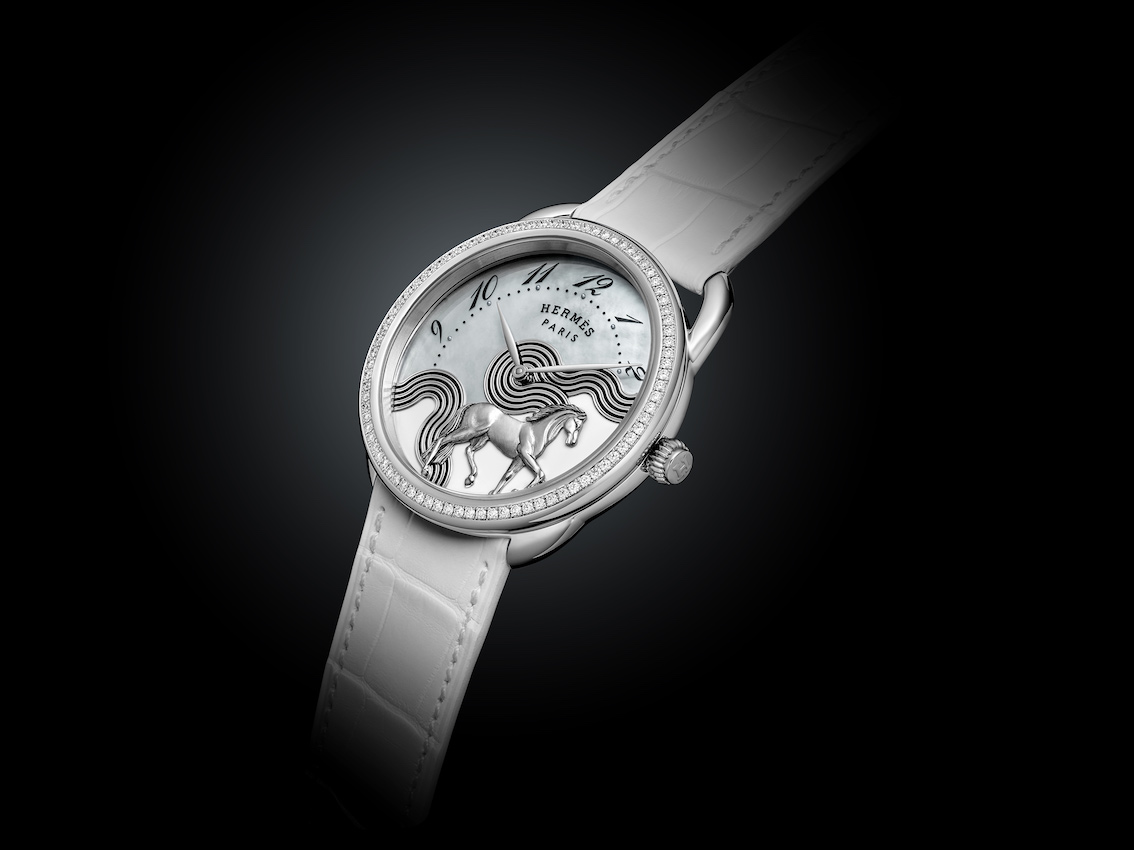 Hermes Arceau Cheval Cosmique mother of pearl enamel PR Studio des fleurs