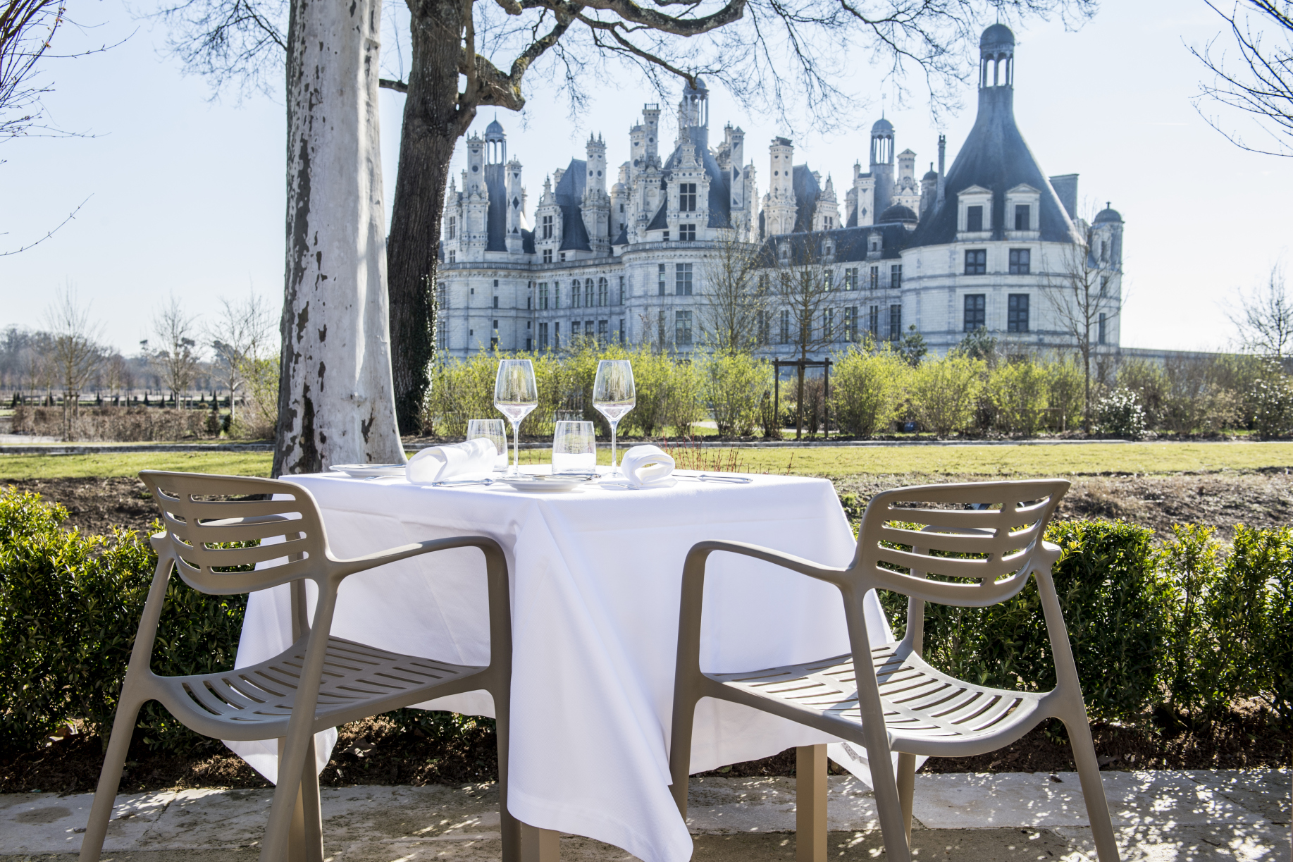 Relais de Chambord Sicht Restaurant Terrasse