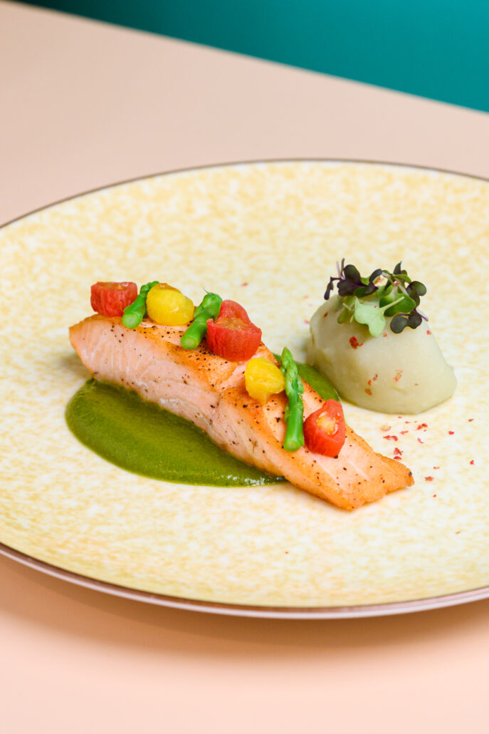 Zulal Wellness Resort by Chiva Som Baked Salmon with Herbal Sauce