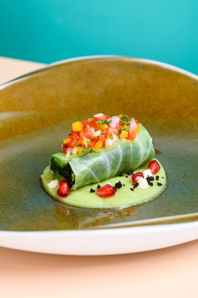 Zulal Wellness Resort by Chiva Som vegan Chlorophyll Roll with Olive Sauce