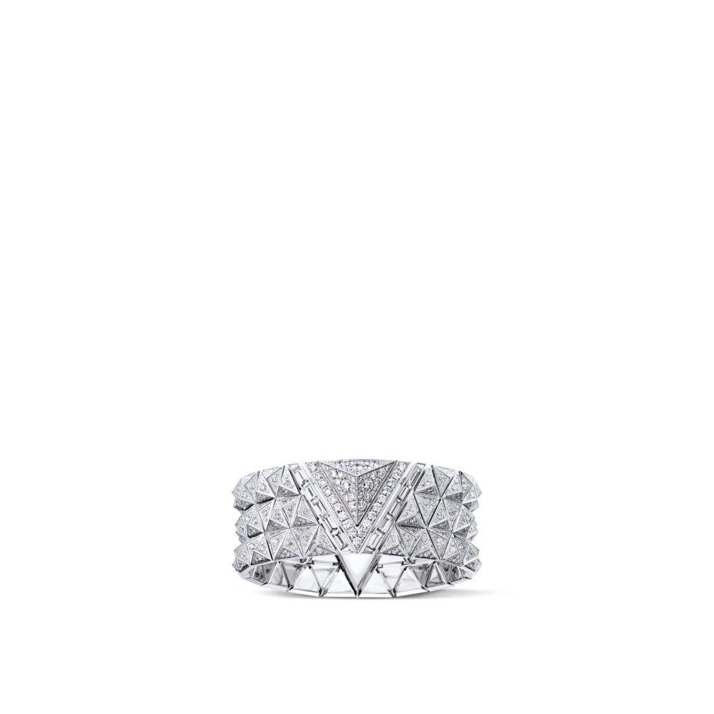 Three Row Bracelet White Gold and Diamonds Pure V collection Louis Vuitton High Jewelry