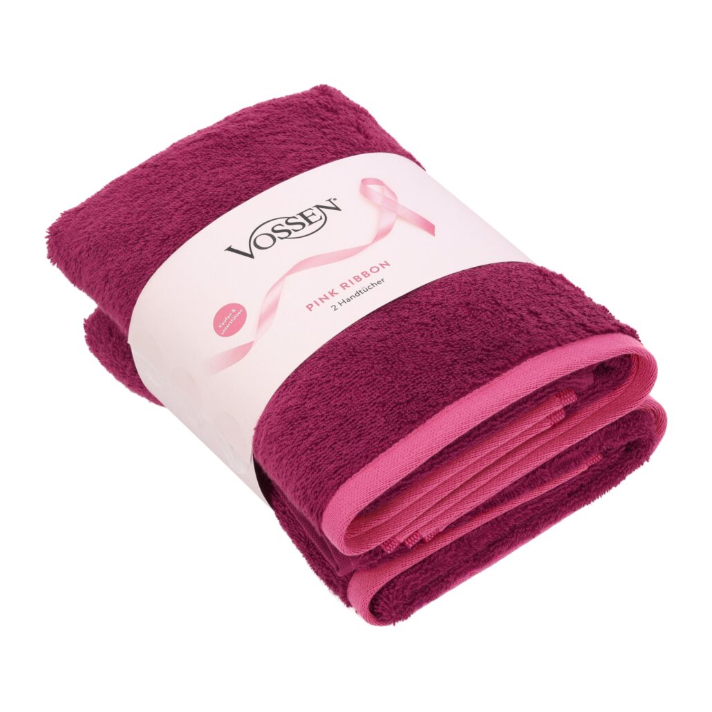 VOSSEN x Pink Ribbon Handtuch cranberry