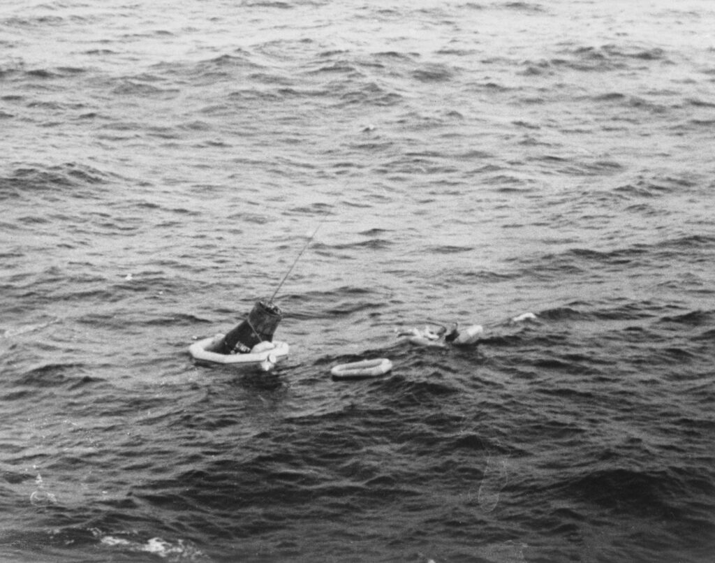39 Scott Carpenter prime pilot for the Mercury Atlas 7 mission being recovered from the Atlantic Ocean. Photo credit NASA 1024x806 1