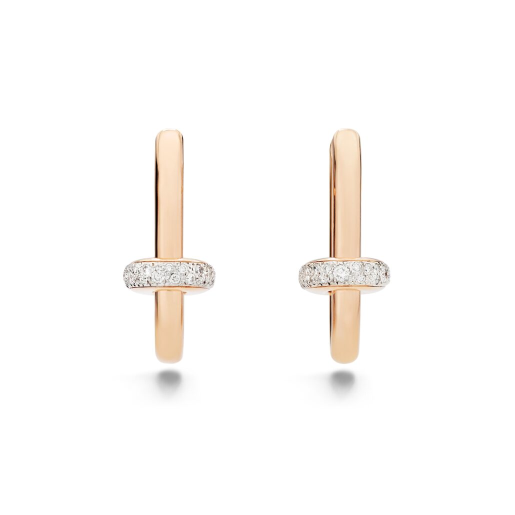 Iconica earrings in rose gold with white diamonds by Pomellato 2 2