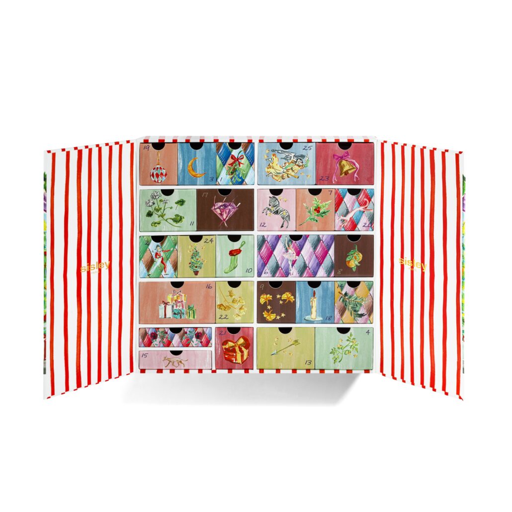 calendrier de l avent ouvert sur fond blanc