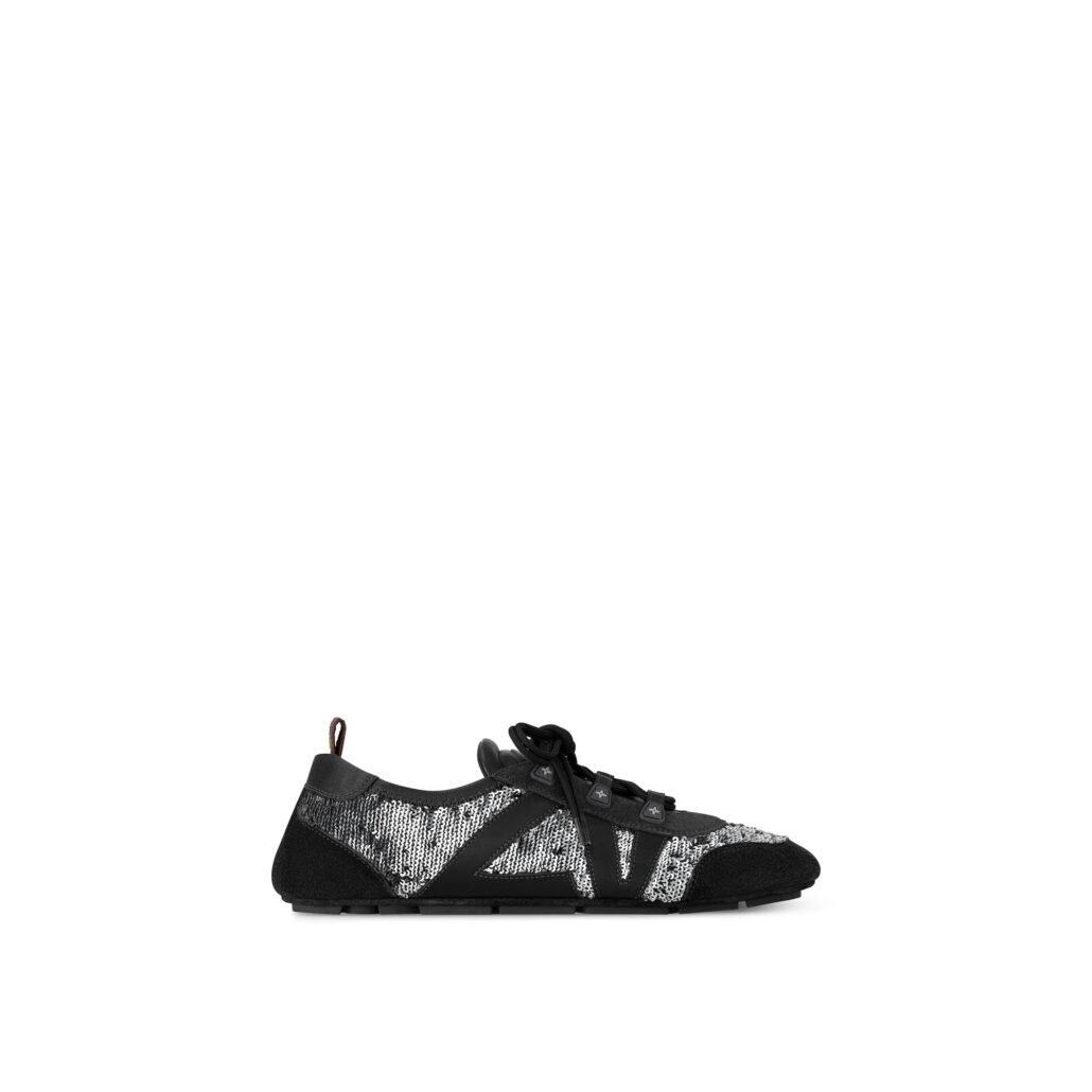 BLACK SILVER SEQUINS LV SNEAKERINA Side view