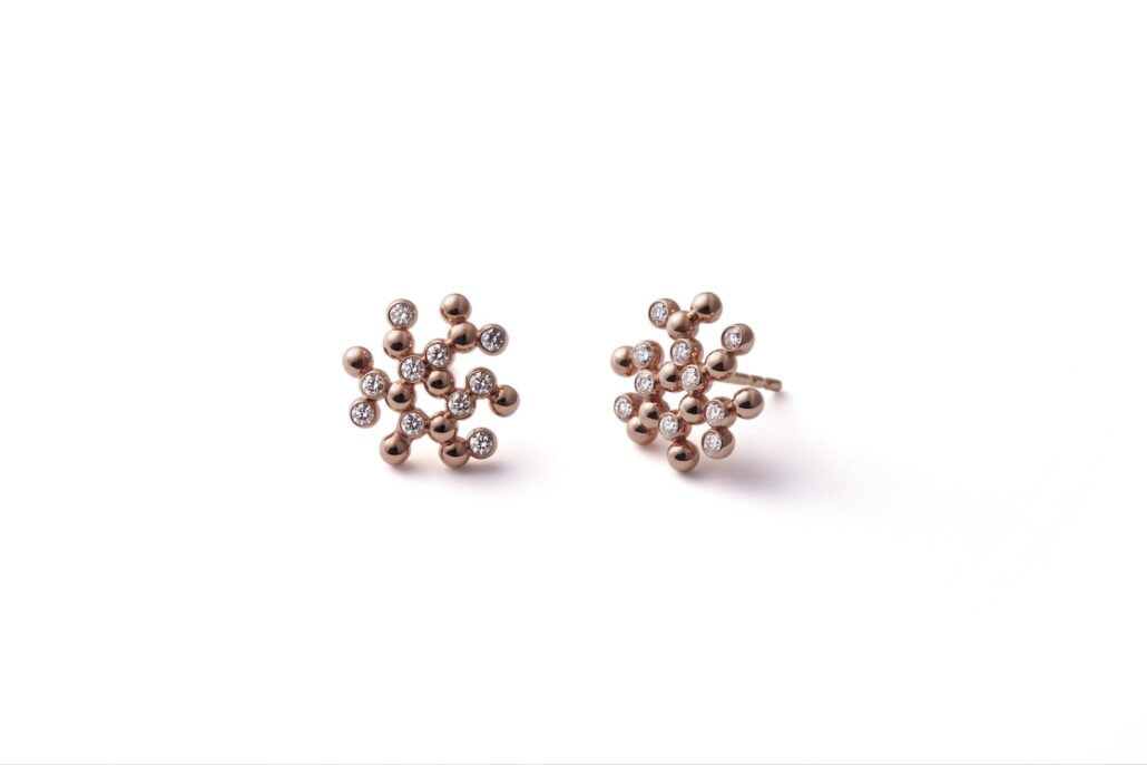 DJ AURELIA Ohrstecker klein Ros%E2%80%9Agold 585 mit 20 Brillanten zus. 020ct TWvsi 208343