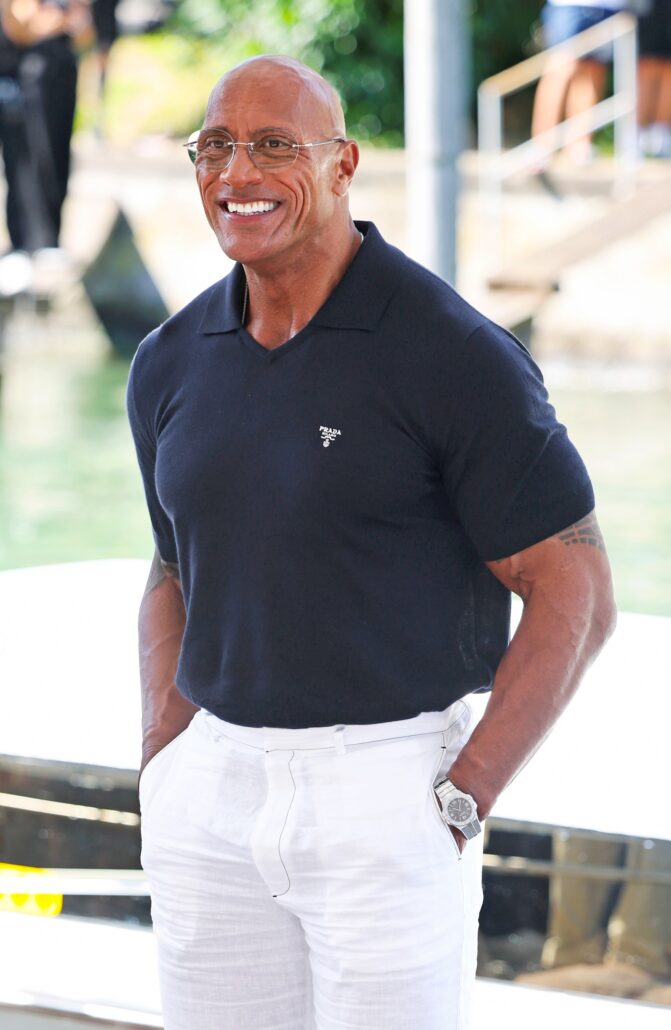 Dwayne Johnson attended The Smashing Machine photocall during The 82nd Venice International Film Festival