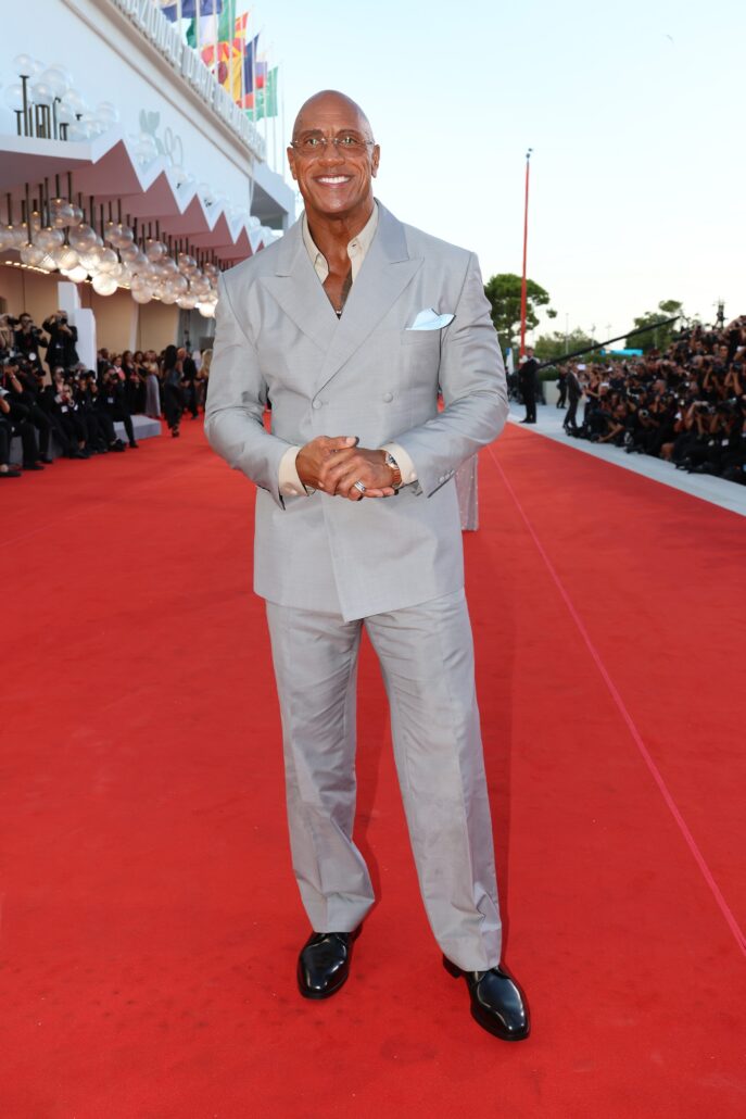 Dwayne Johnson attends The Smashing Machine red carpet during the 82nd Venice Film Festival 1