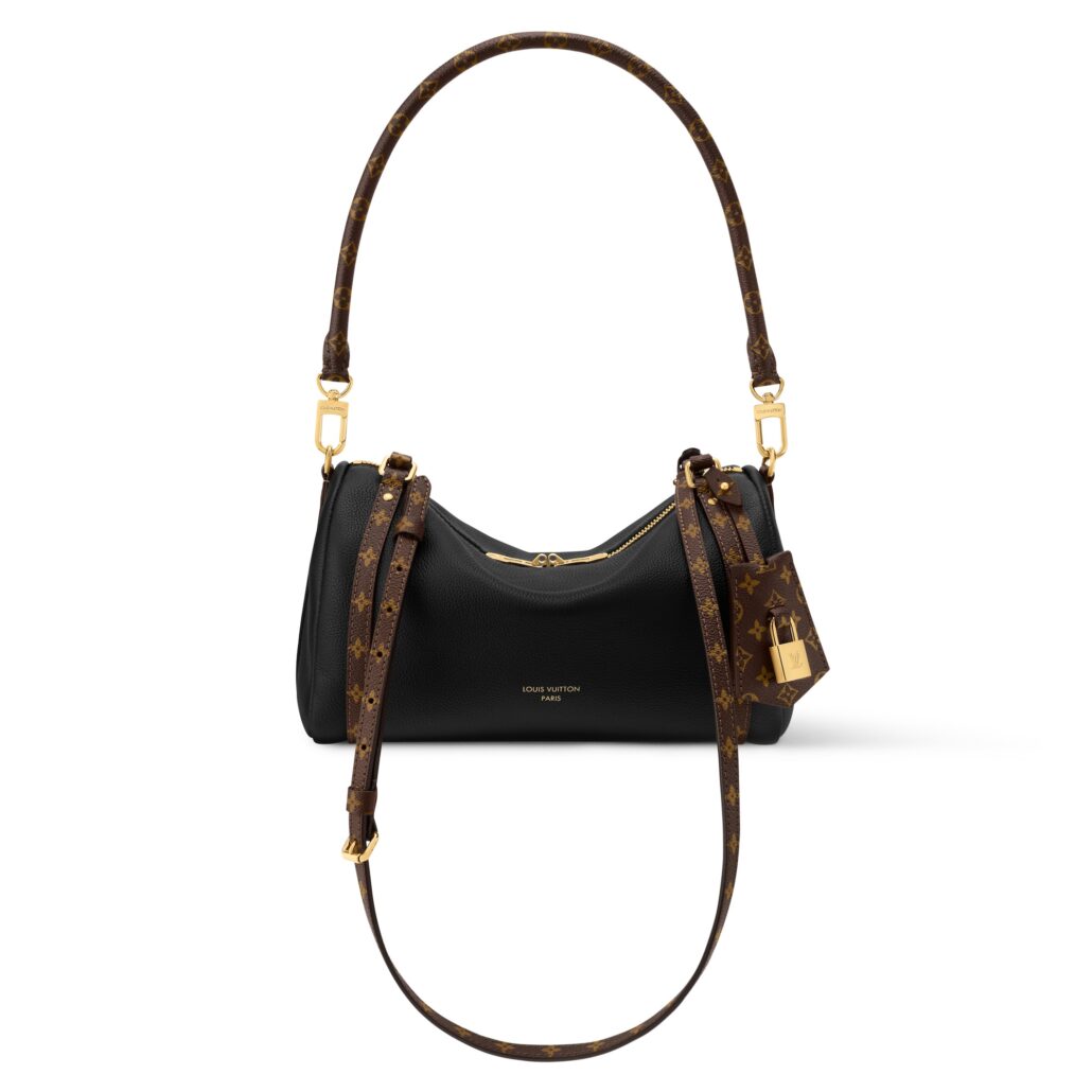 EXPRESS BAG PM IN BLACK SMALL GRAINED CALF LEATHER WITH MONOGRAM JACQUARD LINING