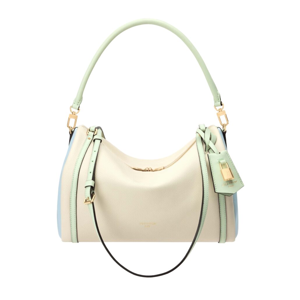 EXPRESS BAG PM IN IVORY GRAINED CALF LEATHER AND OLYMPE BLUE LINING