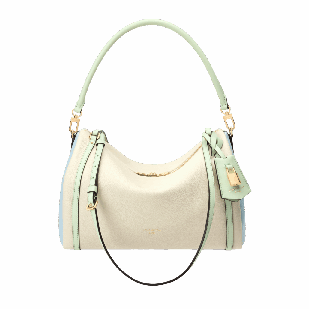 EXPRESS BAG PM IN IVORY GRAINED CALF LEATHER AND OLYMPE BLUE LINING