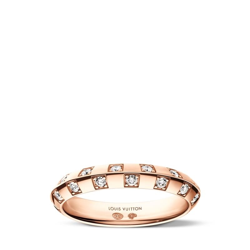 Le Damier de Louis Vuitton 3.5MM Ring in pink gold and diamonds Louis Vuitton Jewelry