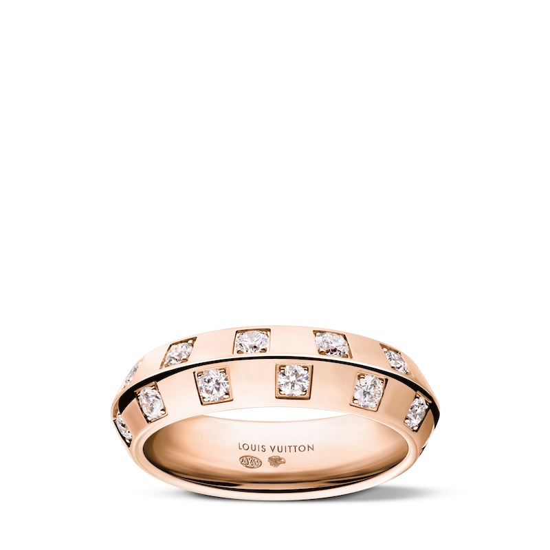 Le Damier de Louis Vuitton 5.5MM Ring in pink gold and diamonds Louis Vuitton Jewelry