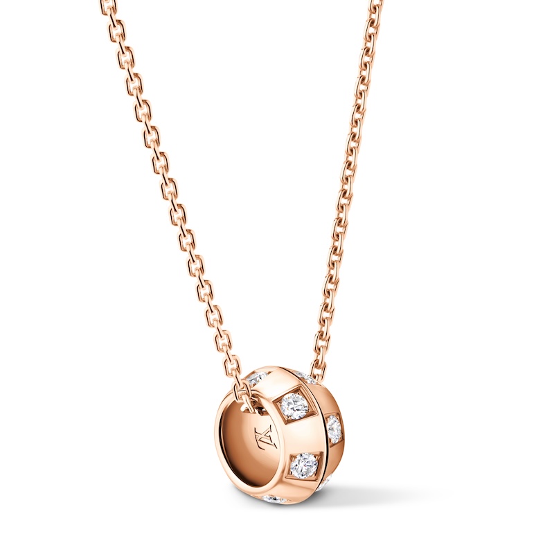 Le Damier de Louis Vuitton Pendant in pink gold and diamonds Louis Vuitton Jewelry 2