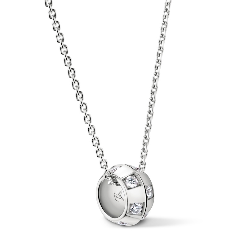 Le Damier de Louis Vuitton Pendant in white gold and diamonds Louis Vuitton Jewelry 2