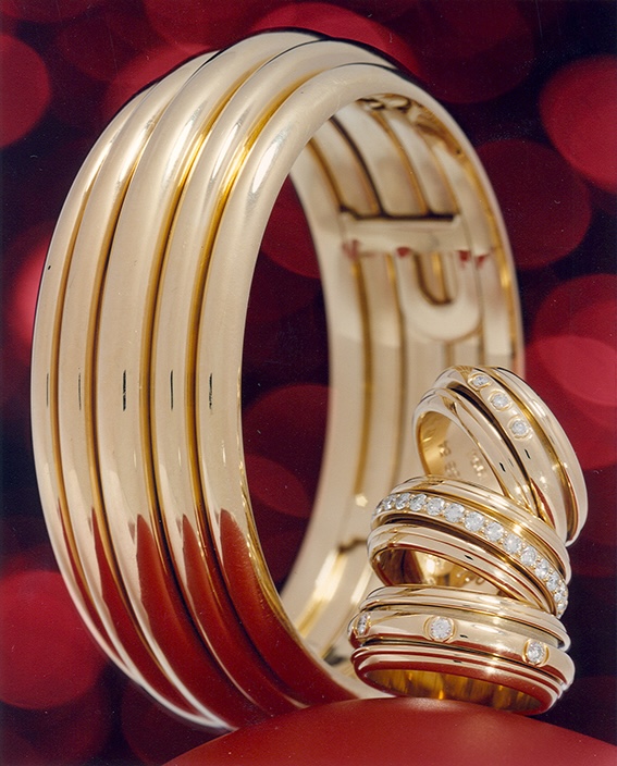 PIAGET POSSESSION POSSESSION BRACELET WITH 3 RINGS YELLOW GOLD 1996
