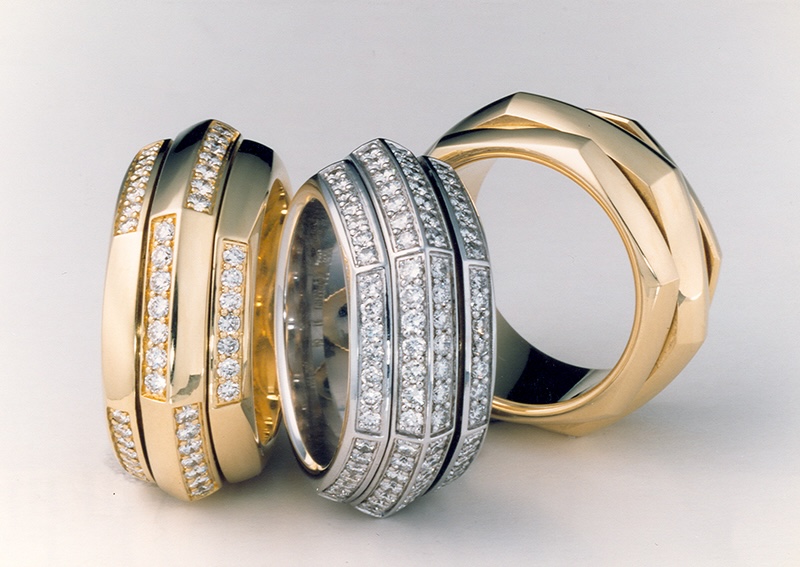 PIAGET POSSESSION POSSESSION HEXAGONAL RINGS YELLOW AND WHITE GOLD 1998