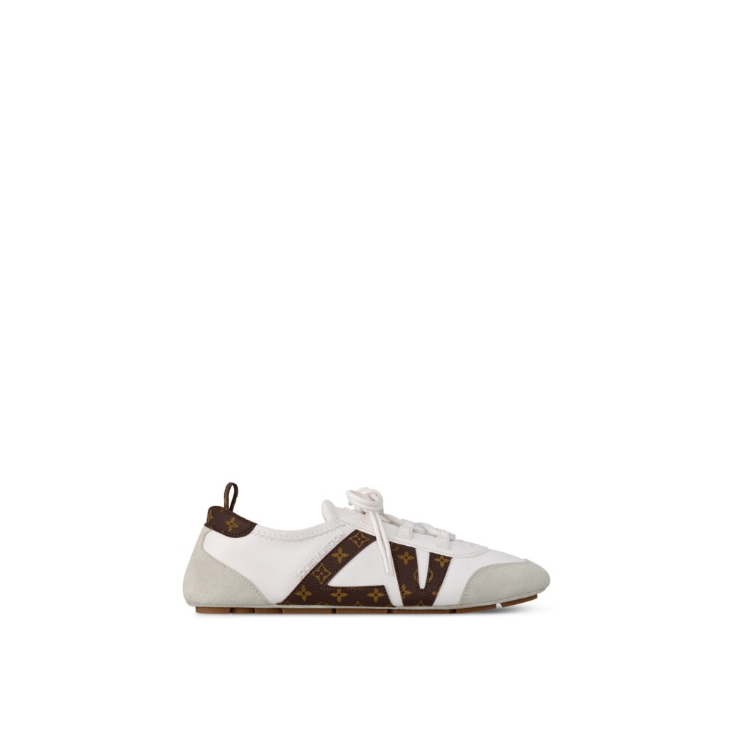 WHITE MIX MATERIALS LV SNEAKERINA Side view