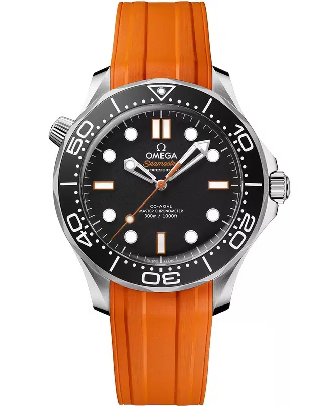WatchTime Omega SeamasterDiver300M Orange FreistellerKautschuk