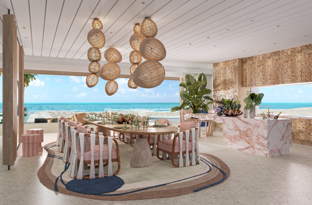 dot here island nowhere presidential villa dining room