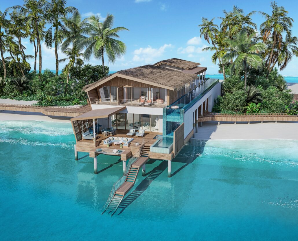 dot here island somewhere beach villa front view