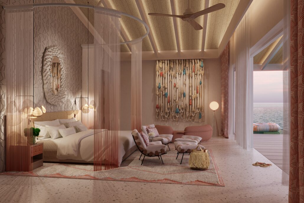 dot here island somewhere beach villa master bedroom