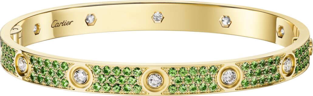 CAR CRN6739417 T3014 V3007 B0008 AP OJ Bracelet Love Rainbow Tsavorite 10Dia Kopie