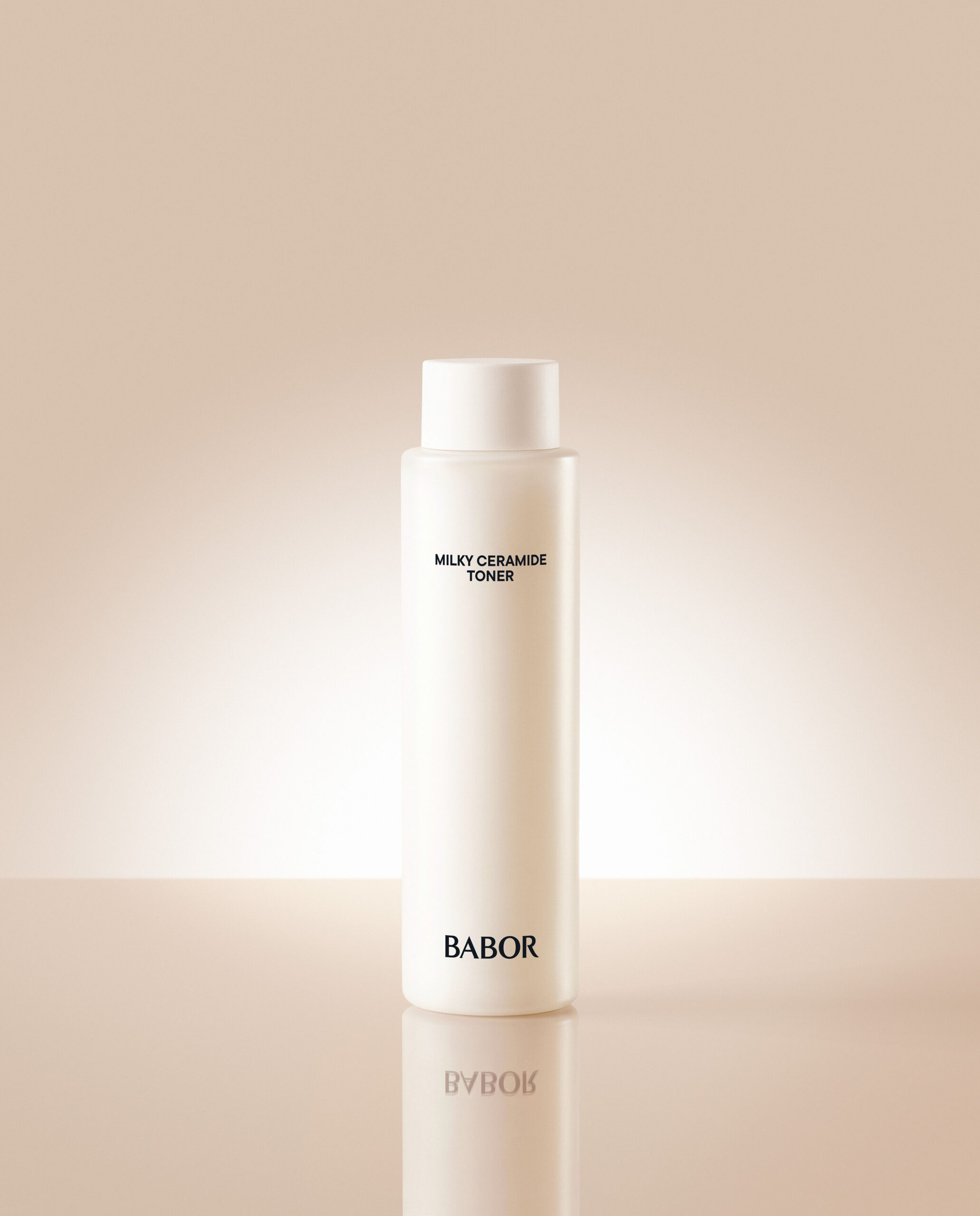 BABOR MilkyCeramideToner StandingOnMirroredSurface scaled