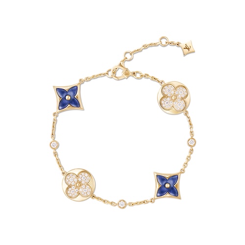 COLOR BLOSSOM 4 MOTIFS BRACELET IN YELLOW GOLD SODALITE AND DIAMOND. LOUIS VUITTON FINE JEWELRY