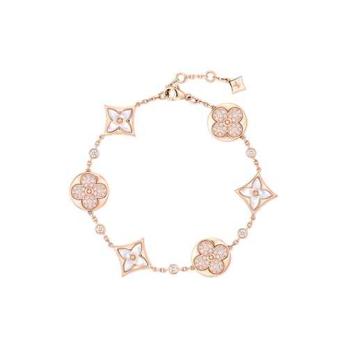 COLOR BLOSSOM BRACELET IN WHITE MOTHER OF PEARL DIAMONDS AND ROSE GOLD. LOUIS VUITTON FINE JEWELRY
