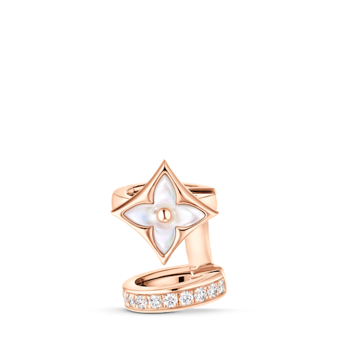 COLOR BLOSSOM EARCUFF IN WHITE MOTHER OF PEARL DIAMONDS AND ROSE GOLD. LOUIS VUITTON FINE JEWELRY
