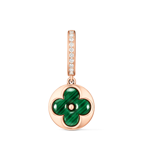 COLOR BLOSSOM EARRINGS IN MALACHITE AND ROSE GOLD. LOUIS VUITTON FINE JEWELRY 2