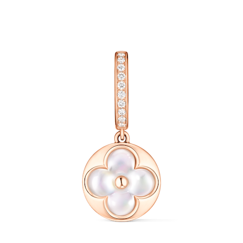 COLOR BLOSSOM EARRINGS IN WHITE MOTHER OF PEARL AND ROSE GOLD. LOUIS VUITTON FINE JEWELRY