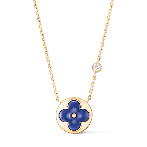 COLOR BLOSSOM PENDANT IN YELLOW GOLD SODALITE AND DIAMOND. LOUIS VUITTON FINE JEWELRY 2