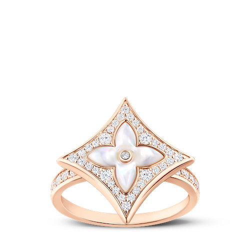 COLOR BLOSSOM RING IN WHITE MOTHER OF PEARL DIAMONDS AND ROSE GOLD. LOUIS VUITTON FINE JEWELRY 3