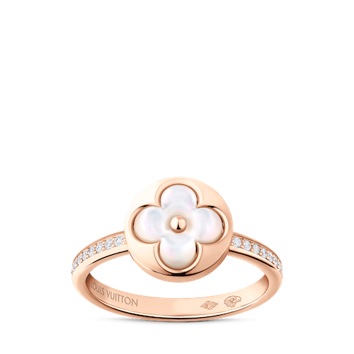 COLOR BLOSSOM RING IN WHITE MOTHER OF PEARL DIAMONDS AND ROSE GOLD. LOUIS VUITTON FINE JEWELRY