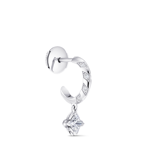 LV DIAMONDS HOOP. LOUIS VUITTON FINE JEWELRY. SIDE