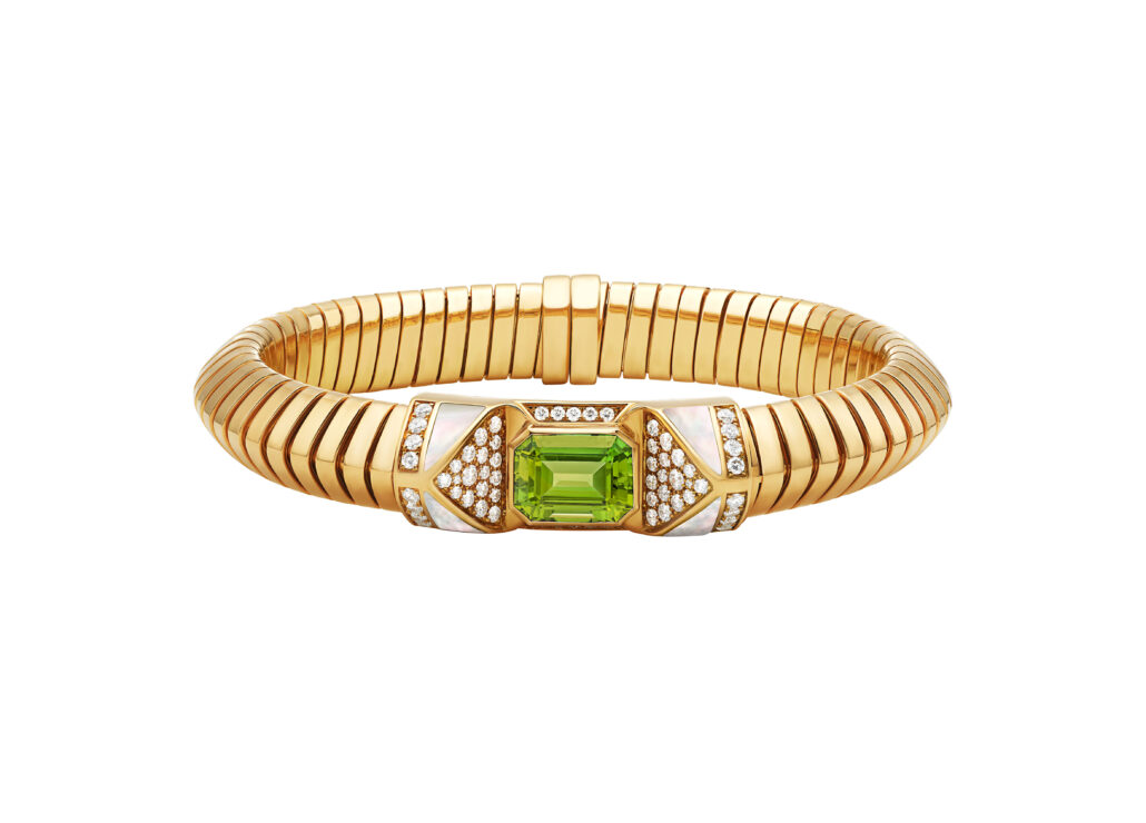 Bvlgari Tubogas Armband Gelbgold Turmalin PaA