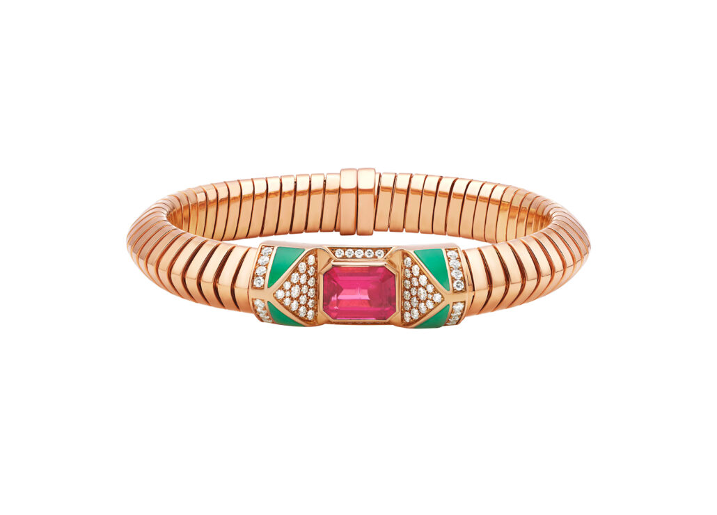 Bvlgari Tubogas Armband Rosegold Rubellit PaA