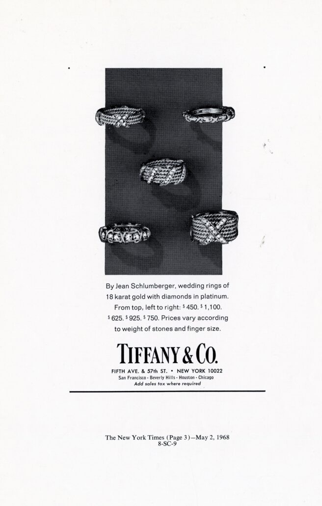 Advertisement 1968. The Tiffany Archives