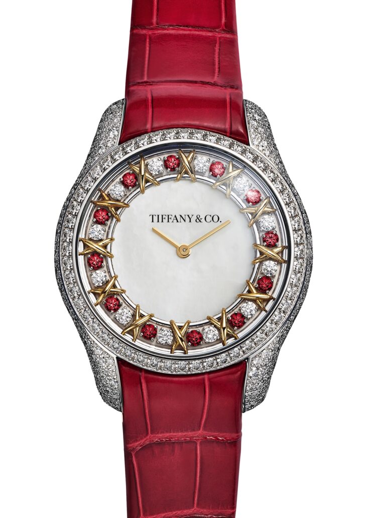 Sixteen Stone Ruby watch by Tiffany on white @TiffanyCo