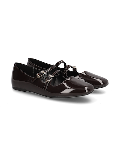 1111302422 HUMANIC Lazzarini brauner Lack Ballerina E 5995 1