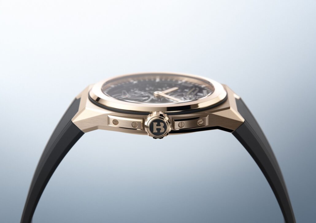 6. Rotondo UltraFino Gold Profile black strap