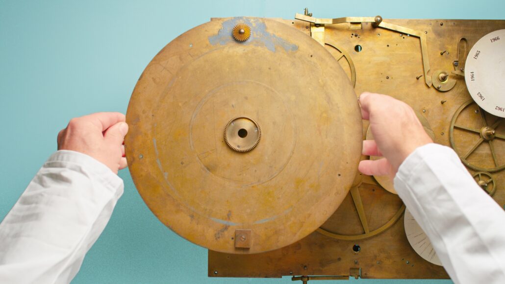 Disassembled movement components before restoration Suns Position disc @TiffanyCo