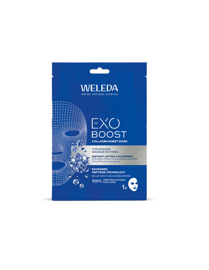 Weleda Exo Boost Collagen Tuchmaske Blauer Enzian und Edelweiss 4 PAX 1980 2360 CHF