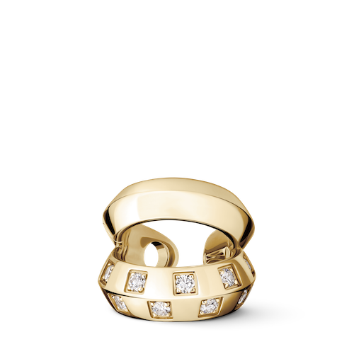 LE DAMIER DE LOUIS VUITTON EARCUFF IN YELLOW GOLD AND DIAMONDS. LOUIS VUITTON FINE JEWELRY