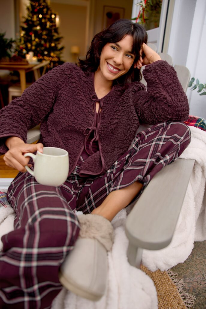 Tchibo 156819 Flanell Pyjama Set Dunkelrot 2 KW47 26