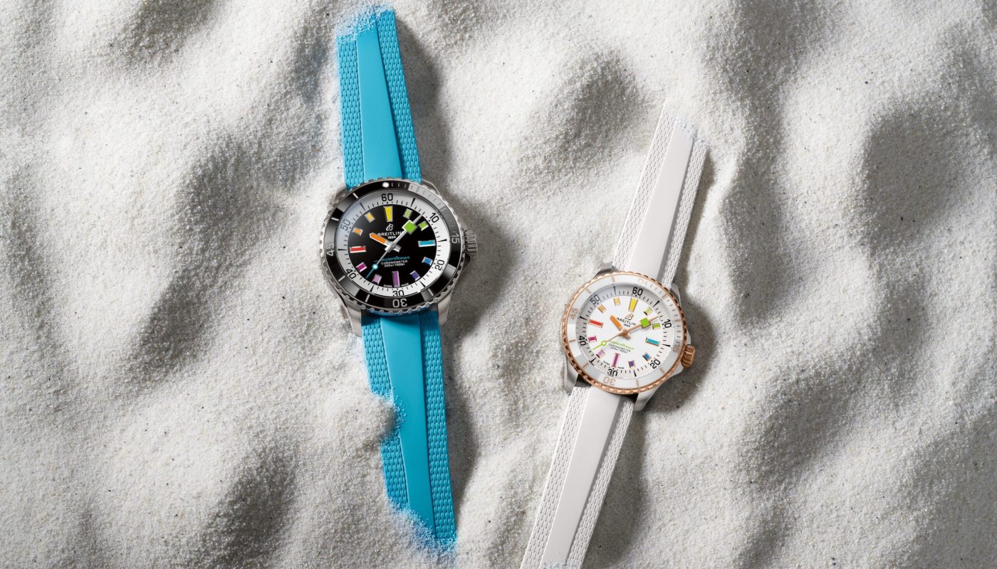 Breitling Superocean Automatic 42  and 36_rainbow-dial editions_Ref. A17375211B2S1 and  U17377211A1S1_RGB