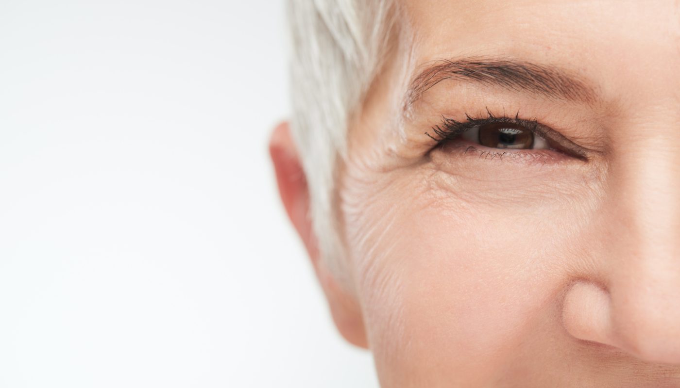 Close up of senir woman eye.